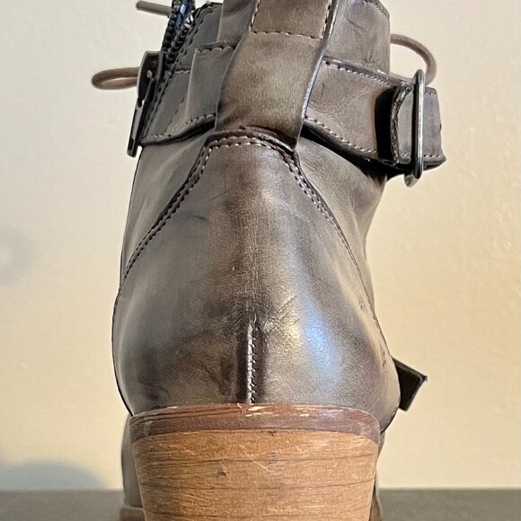 Grey Heeled Ankle Boots - Picture 3 of 5